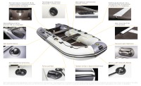 Комплект лодка Ривьера 3600 СК Компакт серый-черный с мотором Toyama T 9.8 BMS (2-х тактный) - вид 13 миниатюра