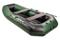 Надувная лодка YACHTMAN 300 МНД НАДУВНОЕ ДНО зеленый-черный с усилением - вид 3 миниатюра