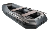 Надувная лодка YACHTMAN 300 МНД НАДУВНОЕ ДНО серый-черный с усилением - вид 3 миниатюра