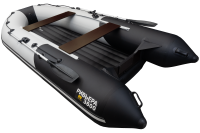 Надувная лодка Ривьера 3600 НДНД Компакт серый-черный под мотор - вид 3 миниатюра