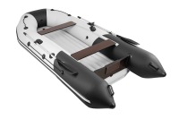 Надувная лодка Таймень NX 3400 НДНД PRO серый-черный под мотор - вид 3 миниатюра
