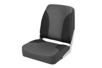 Кресло мягкое в лодку с поворотным механизмом серый/черный - вид 1 миниатюра
