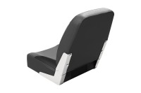 Кресло мягкое в лодку с поворотным механизмом серый/черный - вид 3 миниатюра