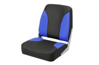 Кресло мягкое в лодку с поворотным механизмом черный/синий - вид 1 миниатюра