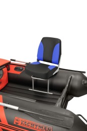 Кресло мягкое в лодку с поворотным механизмом черный/синий - вид 1 миниатюра