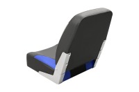 Кресло мягкое в лодку с поворотным механизмом черный/синий - вид 3 миниатюра